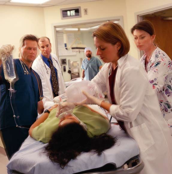 Hospital emergency room workers